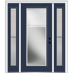 VERONA HOME DESIGN Smooth Prefinished Fiberglass Prehung Front Entry Door