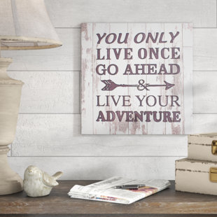 UNION RUSTIC Armarion Live Your Adventure On MDF Textual Art
