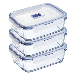 LUMINARC Pure Box Active Glass Food Storage 5.1 Cup/40.8 oz. (Set of 3)