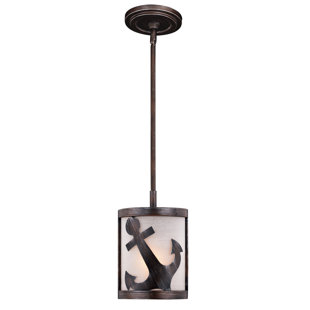 BREAKWATER BAY Hagley 1 - Light Sterling Bronze Single Pendant