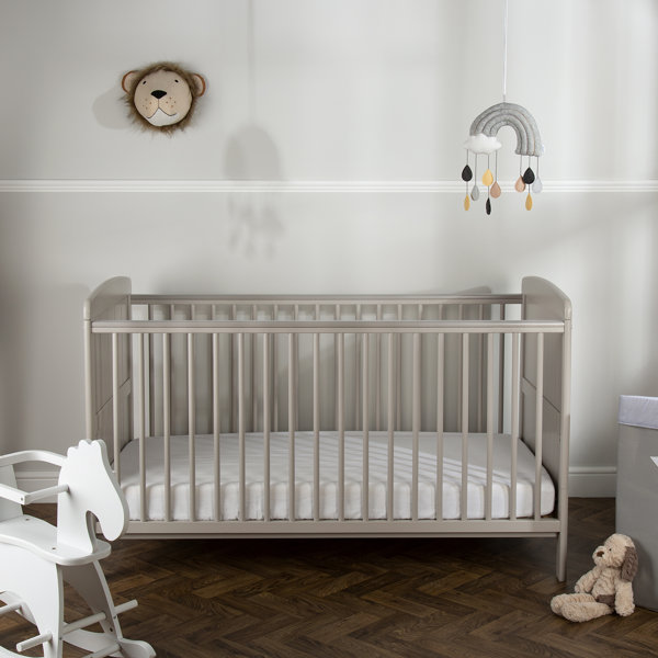 gray cot bed