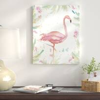 Flamingo Fever I no Splatter Giclee Stretched Canvas Artwork 30 x 20 Global Gallery Anne Tavoletti 