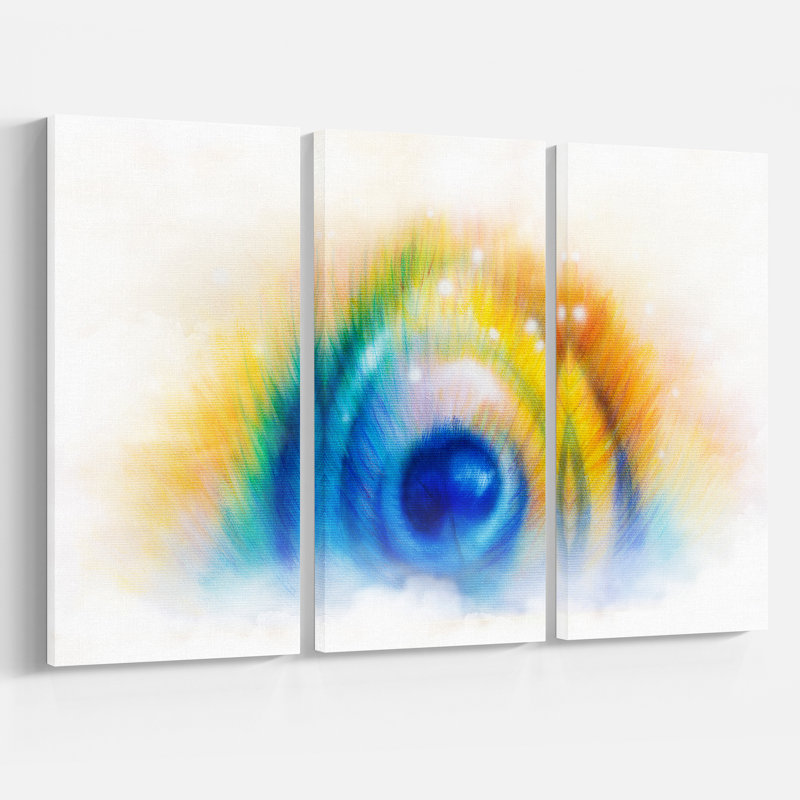 East Urban Home Colorful Peacock Feather Acrylic Painting Print
