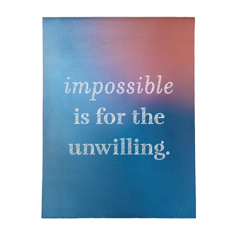 East Urban Home Multicolor Background Impossible Quote Poly Chenille Rug Wayfair