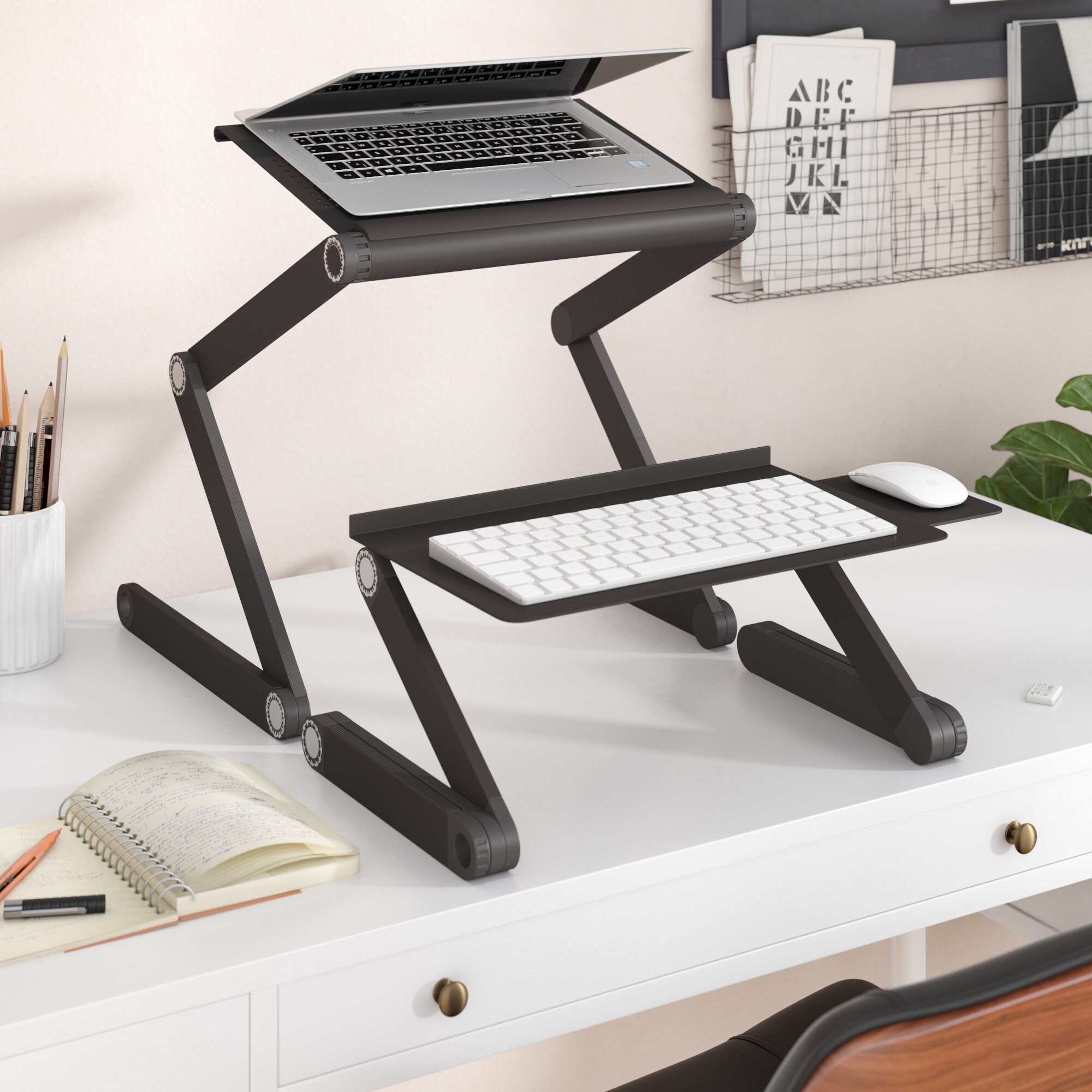 Ebern Designs Avery 21 H X 18 W Standing Desk Conversion Unit
