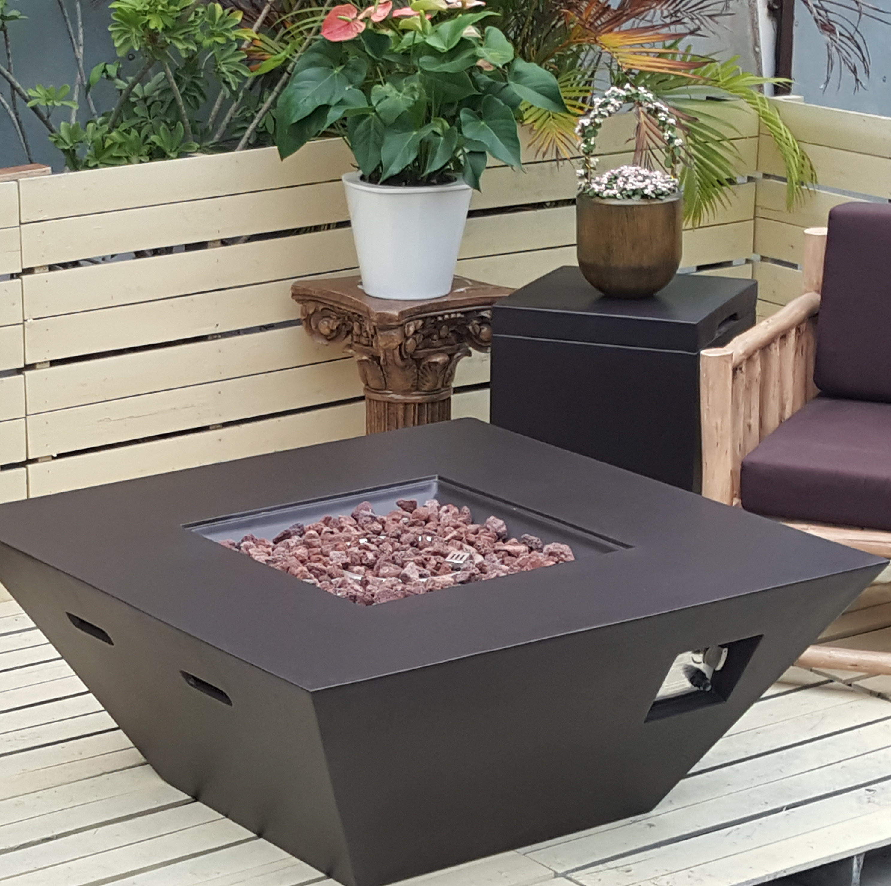 Luxor Concrete Propane Fire Pit Table