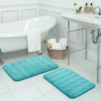 Bath Studio Grecian Large 2 Piece Plush Memory Foam Bath Mat Set