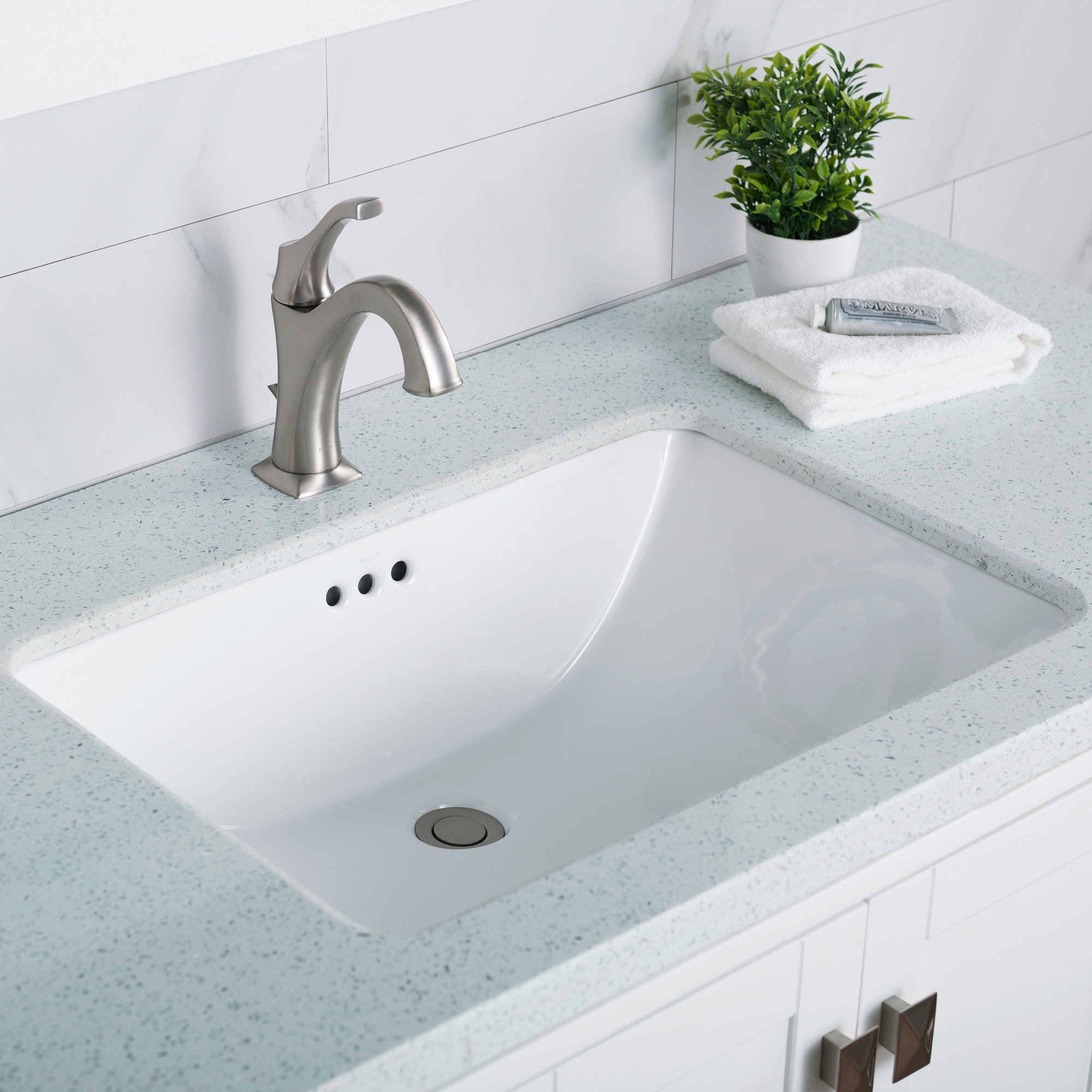 Elavo White Ceramic Rectangular Undermount Bathroom Sink Elavo White Ceramic Rectangular Undermount Bathroom Sink