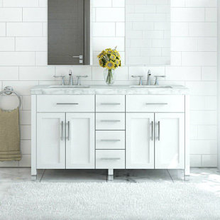 Modern Contemporary 58 Inch Double Vanity Allmodern Hackett 59 Double Bathroom Vanity Set