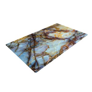 Opalized Marble Blue/Brown Area Rug
