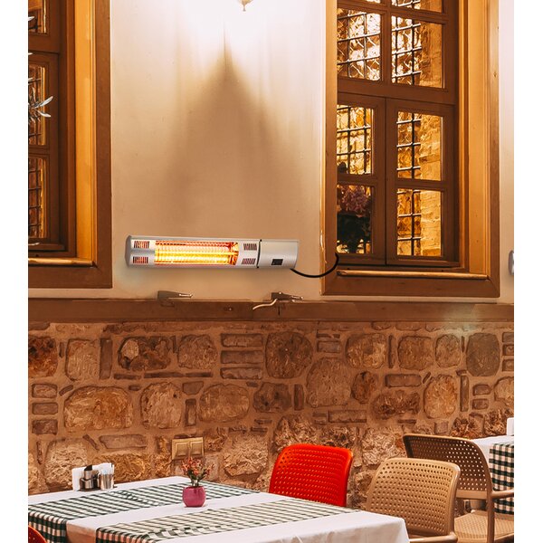 Instant Warm Indoor//Outdoor Infrared Heater with LCD Display 3 Heat Setting Silver PAMAPIC Patio Heater Outdoor Electric Wall-Mounted Heater with Remote Control