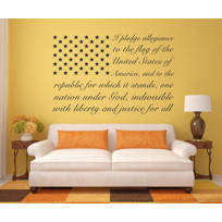 Trinx Pledge Of Allegiance Usa American Flag Vinyl Wall Decal Sticker Americana Home Decor Art Wayfair