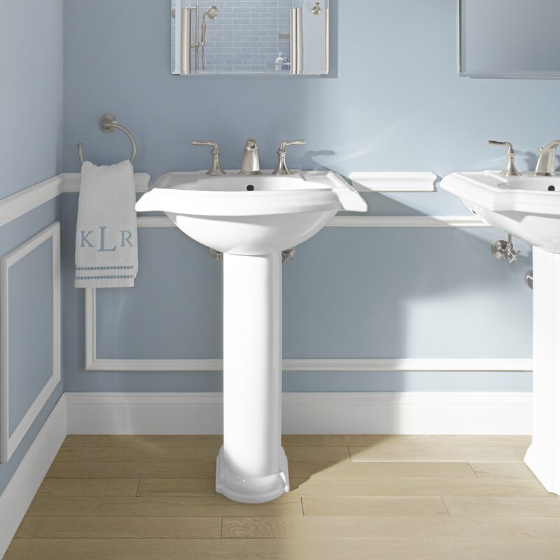 Devonshire Ceramic 25 Pedestal Bathroom Sink With Overflow