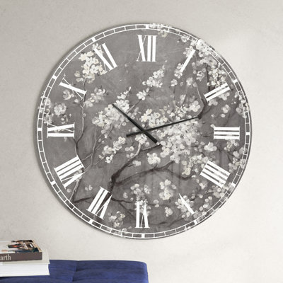 Adetoun White Cherry Blossoms I - Traditional wall clock