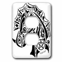 3dRose lsp_23183_6 Pentacle Hand Pagan Witchcraft Tribal Wicca Symbol 2 Plug Outlet Cover 