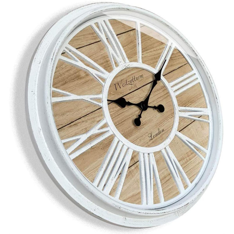 Rustic Wall Clock 20 Inch Farmhouse Clock Large Roman Numeral Silent Wall  Clocks Battery Operated Non Ticking Big Clocks For ...