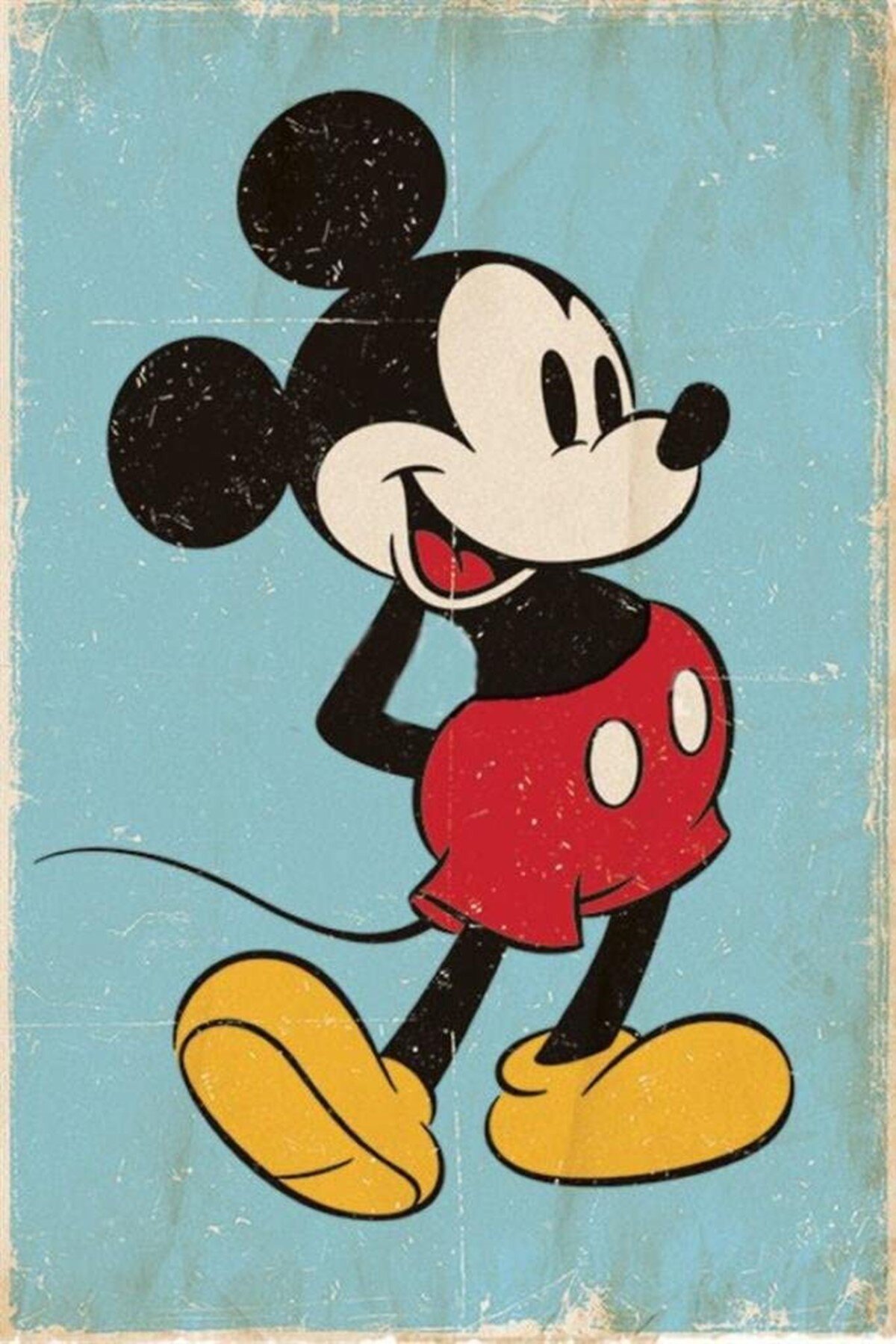 Various Sizes Framed Mickey Mouse Vintage Canvas Wall Art Print 