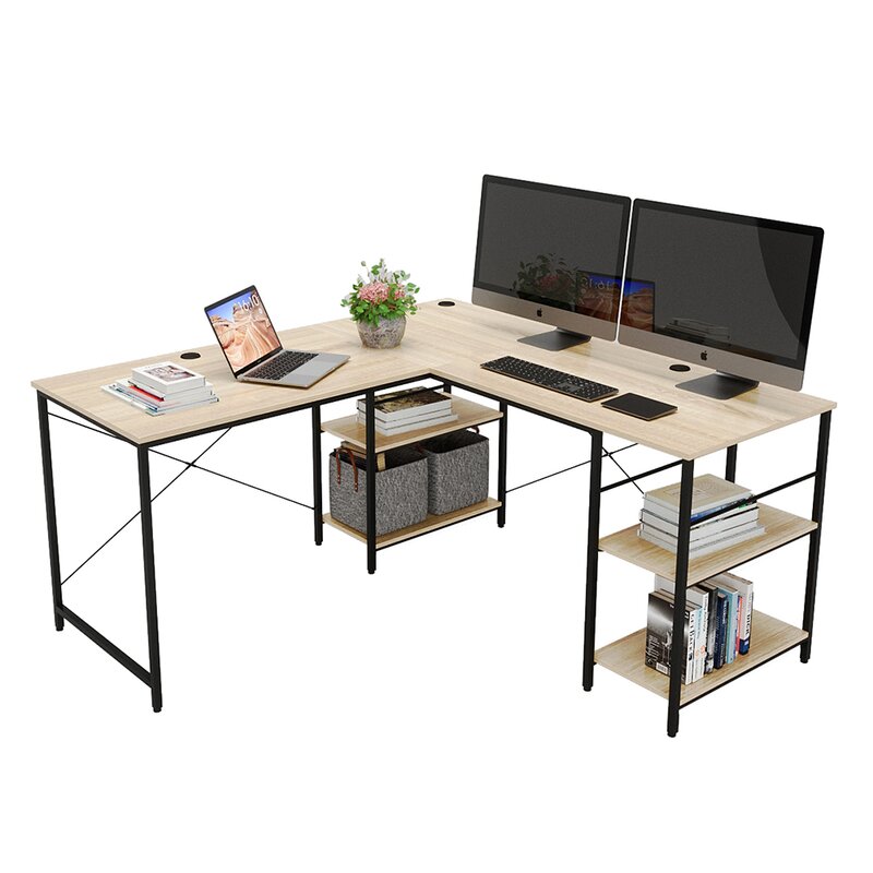 Gracie Oaks Tyrique Reversible L-Shape Desk & Reviews | Wayfair