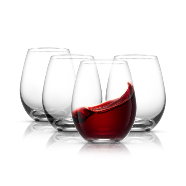 Stemless Wine Glasses Set of 4 15 Oz Drinking Wine Glasses for Red and White Wine Juice for Birthday Beach Wedding Party 