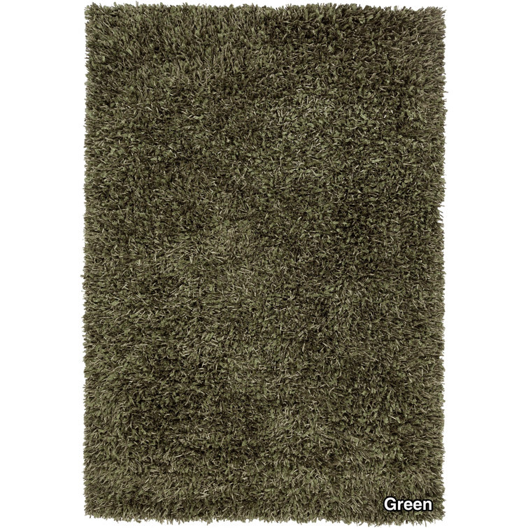 Latitude Run® Vinoe Handmade Shag Olive Green Area Rug & Reviews | Wayfair