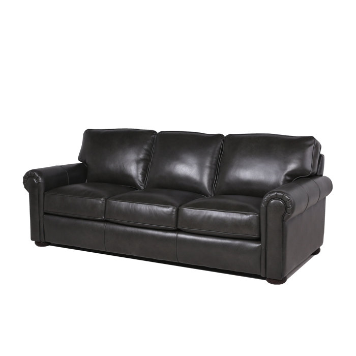 Darby Home Co Baines Leather Sofa Wayfair