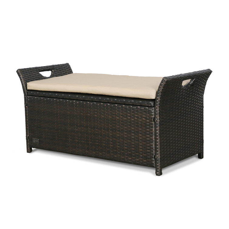 garden rattan storage bench