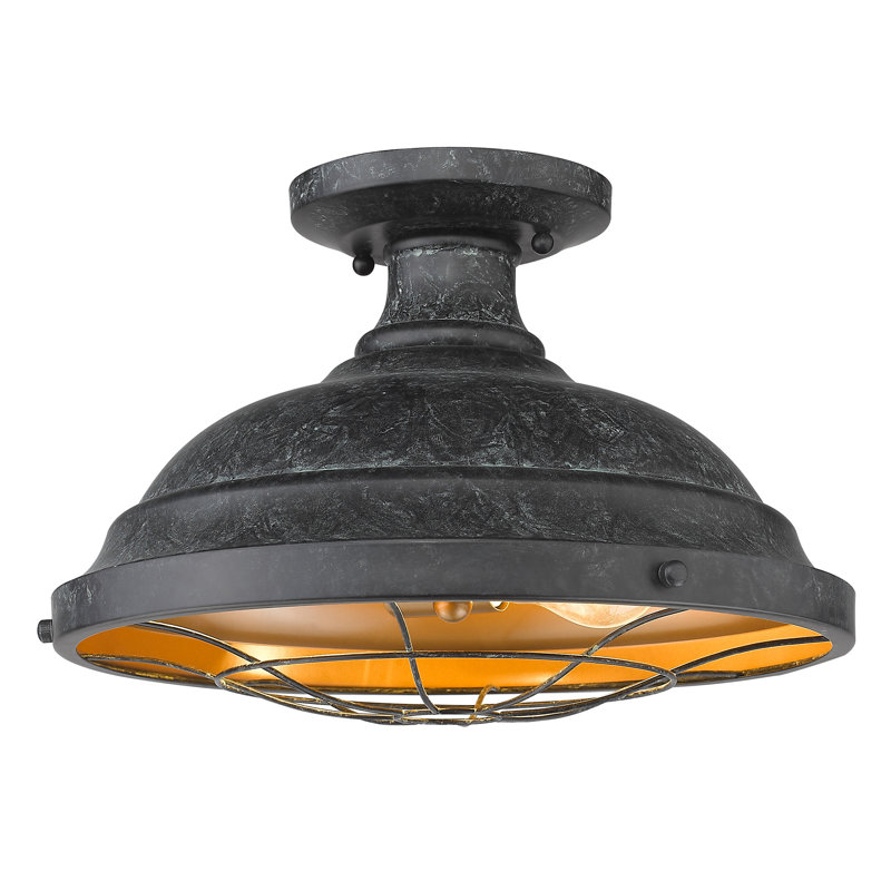 Hampton Bay 2-Light Copper Patina Ceiling Living Room Flush Mount