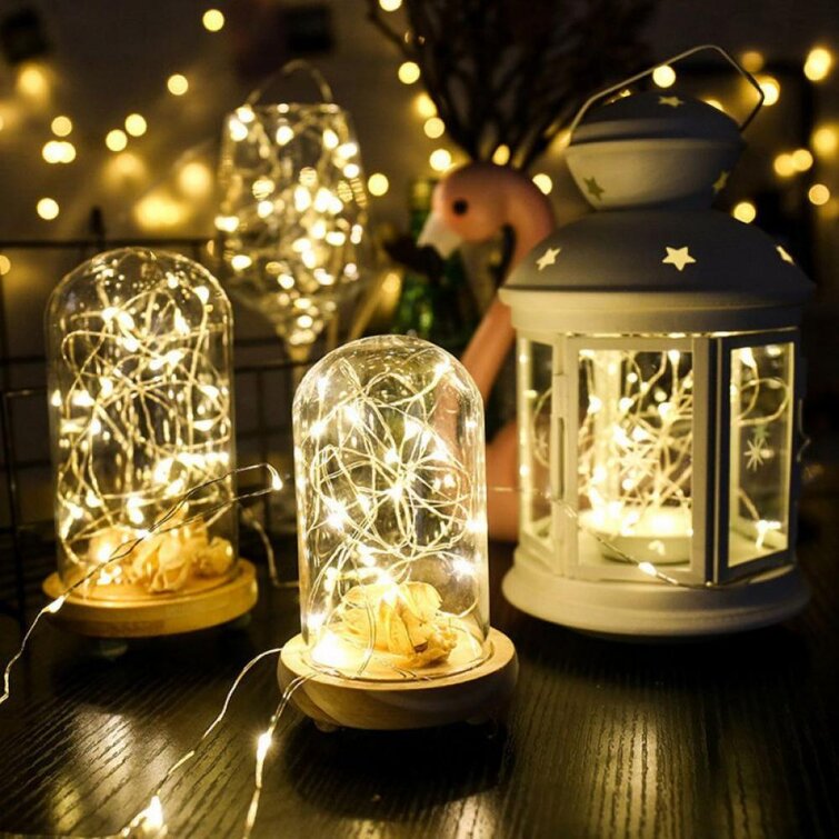 Clear LED Ornamental Light Up Christmas Train Battery Operated Warm White Lights 