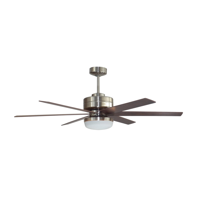 54" Brack Dual Mount 6 Blade Ceiling Fan with Remote Light ...