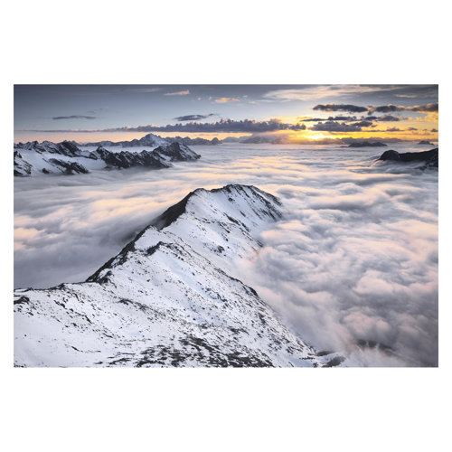 View Over the Clouds and Mountains 2.9m x 4.32m Textured Matt Peel & Stick Wall Mural East Urban Home