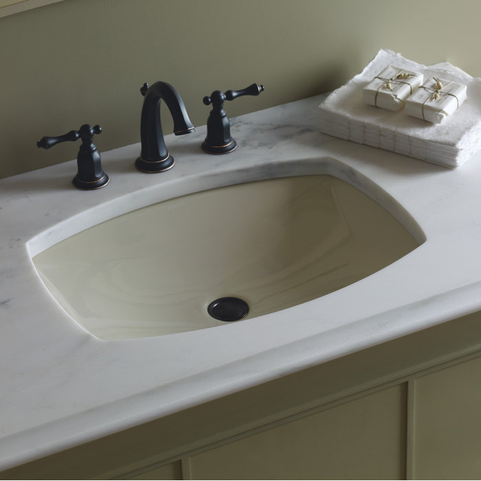 Kelston Ceramic Rectangular Undermount Bathroom Sink With Overflow