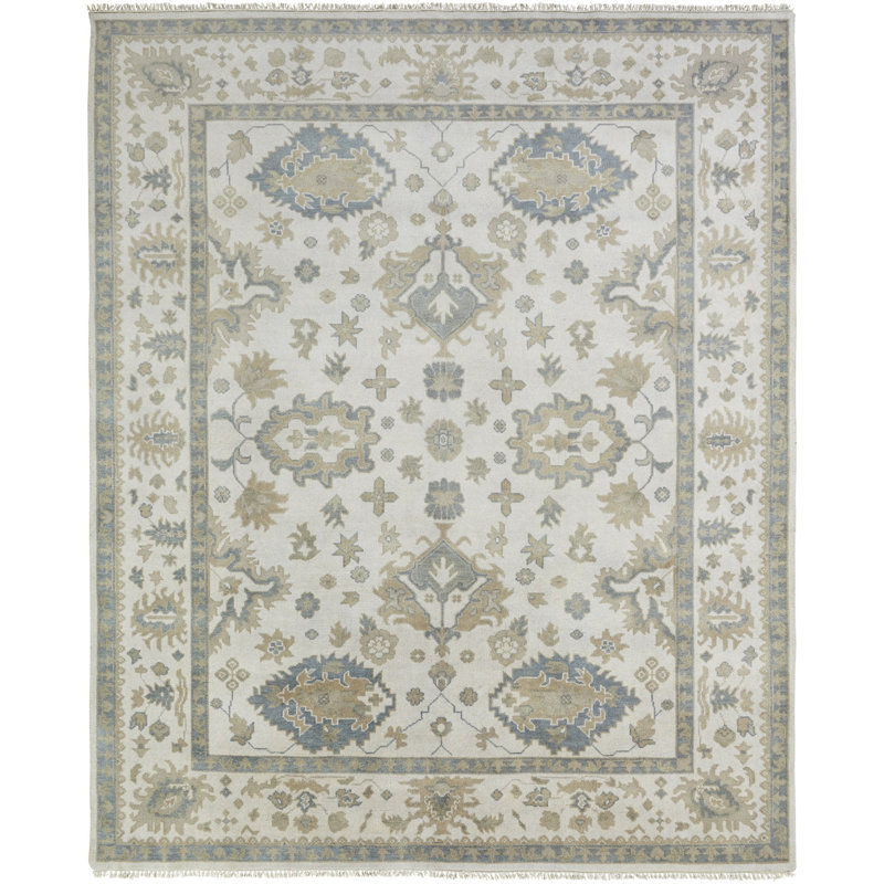 Darby Home Co Lillie Oriental Hand Knotted Wool Ivory Area Rug Reviews Wayfair
