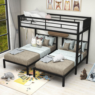 Bunk Bed Wooden frame triple sleeper children 3ft adult 3 tier bunk bed White 