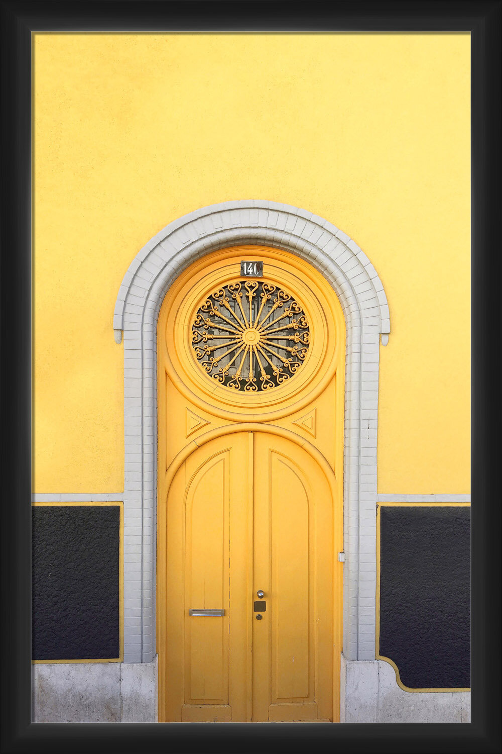 Ebern Designs Beautiful Yellow Door Picture Frame Photograph Print On Glass Wayfair