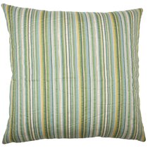 The Pillow Collection Emese Stripe Burlap Down Filled Throw Pillow 