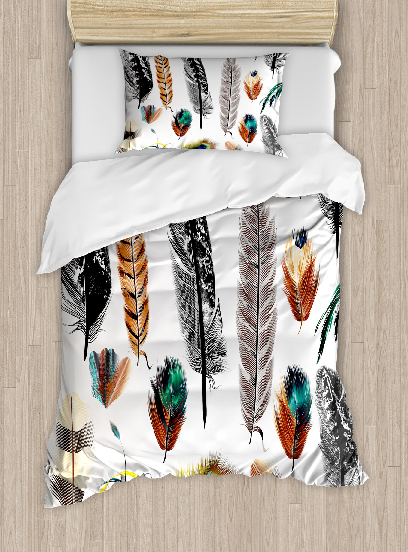 East Urban Home Feather House Set Of Detailed Big And Small