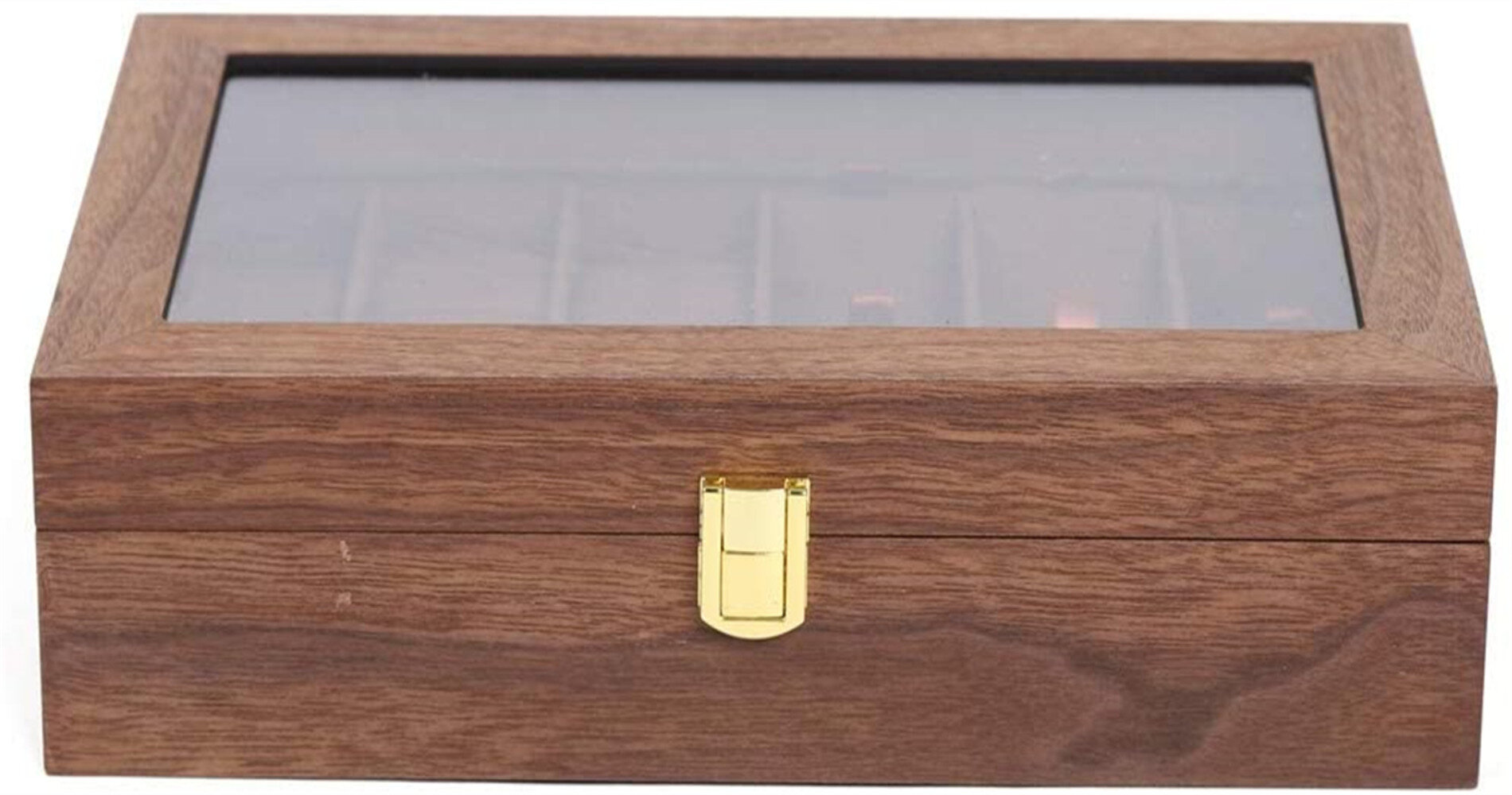 Latitude Run® 6+6 Slot Wood Watch Box Display Box Glass Top 