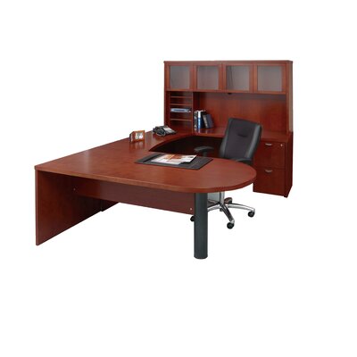 Mira Series 5 Piece Office Set With Hutch Mayline Group Color