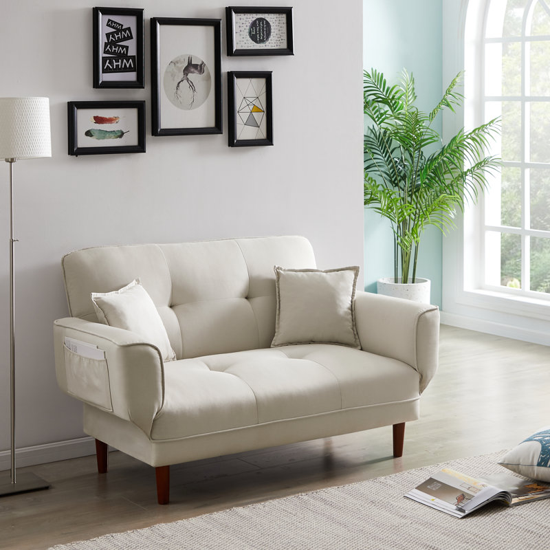 Breakwater Bay Carnahagh 56 5 Wide Square Arm Sofa Bed Wayfair