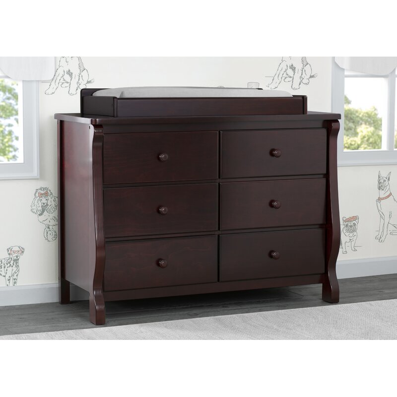 espresso changing table dresser