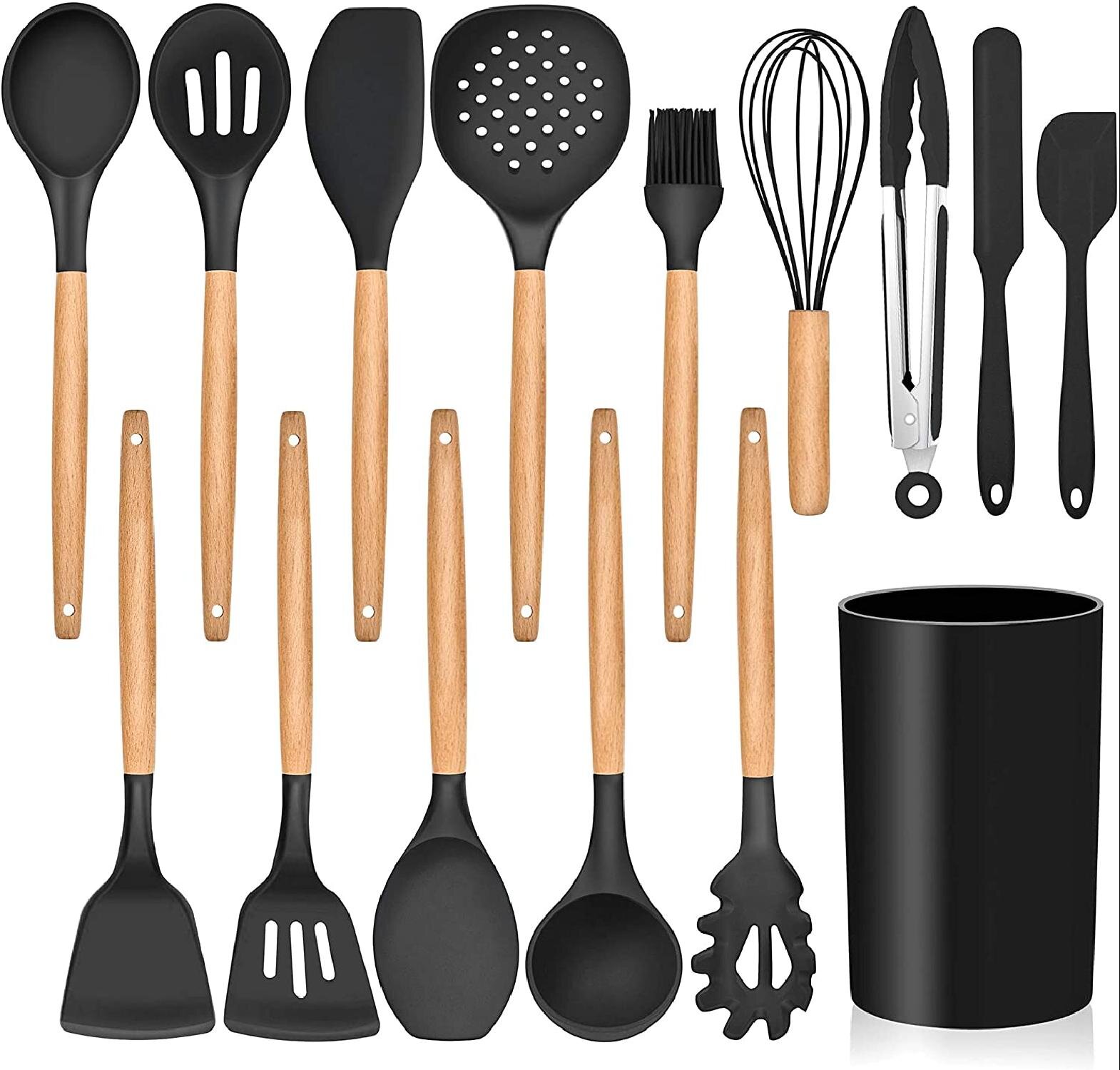 Kitchen Utensil 5 Pc Mini Spatula Spoon Basting Brush Spreader Cooking Lot Set