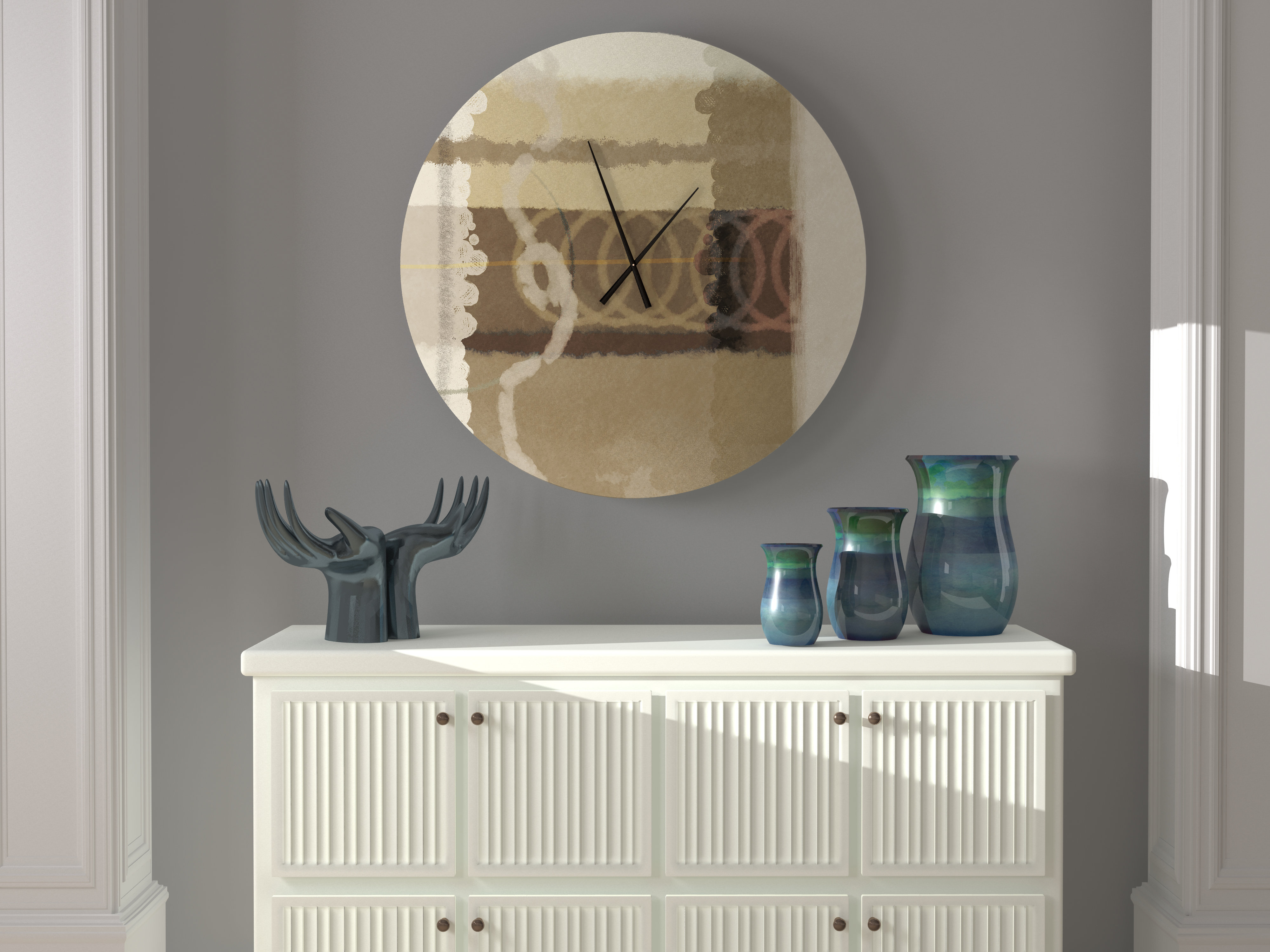 Latitude Run Whopping Sensible Abstract Metal Wall Clock Wayfair