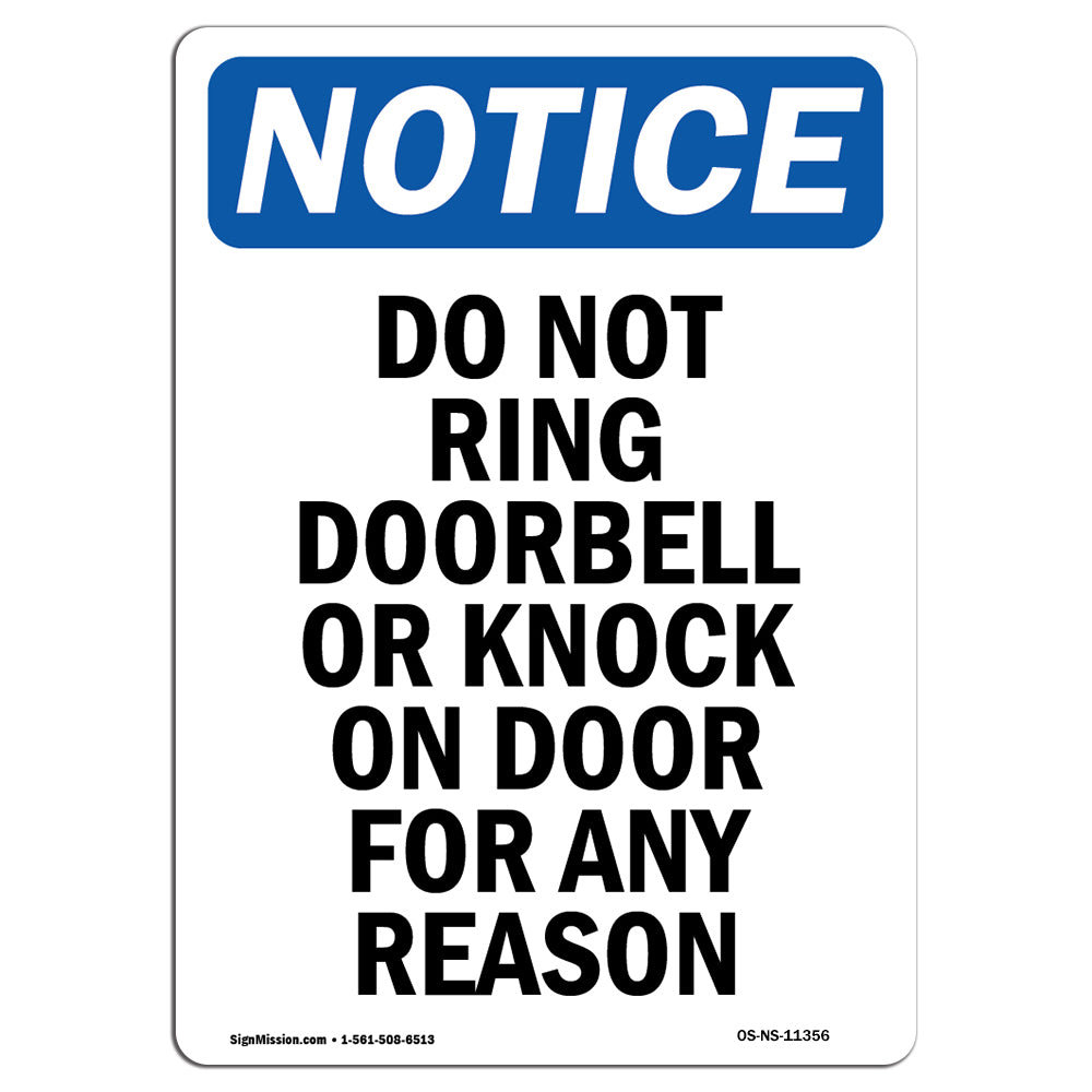 do not ring doorbell sign