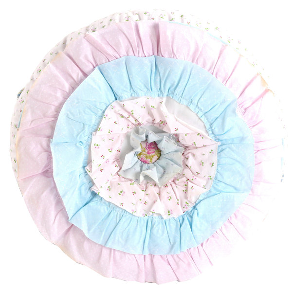 Harriet Bee Spickard Ruffle Flower Round Decorative Cotton Throw