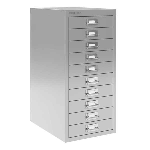 Bisley 10 Drawer Steel Under Desk Multidrawer Storage Cabinet Navy Md10 Nv Wayfair