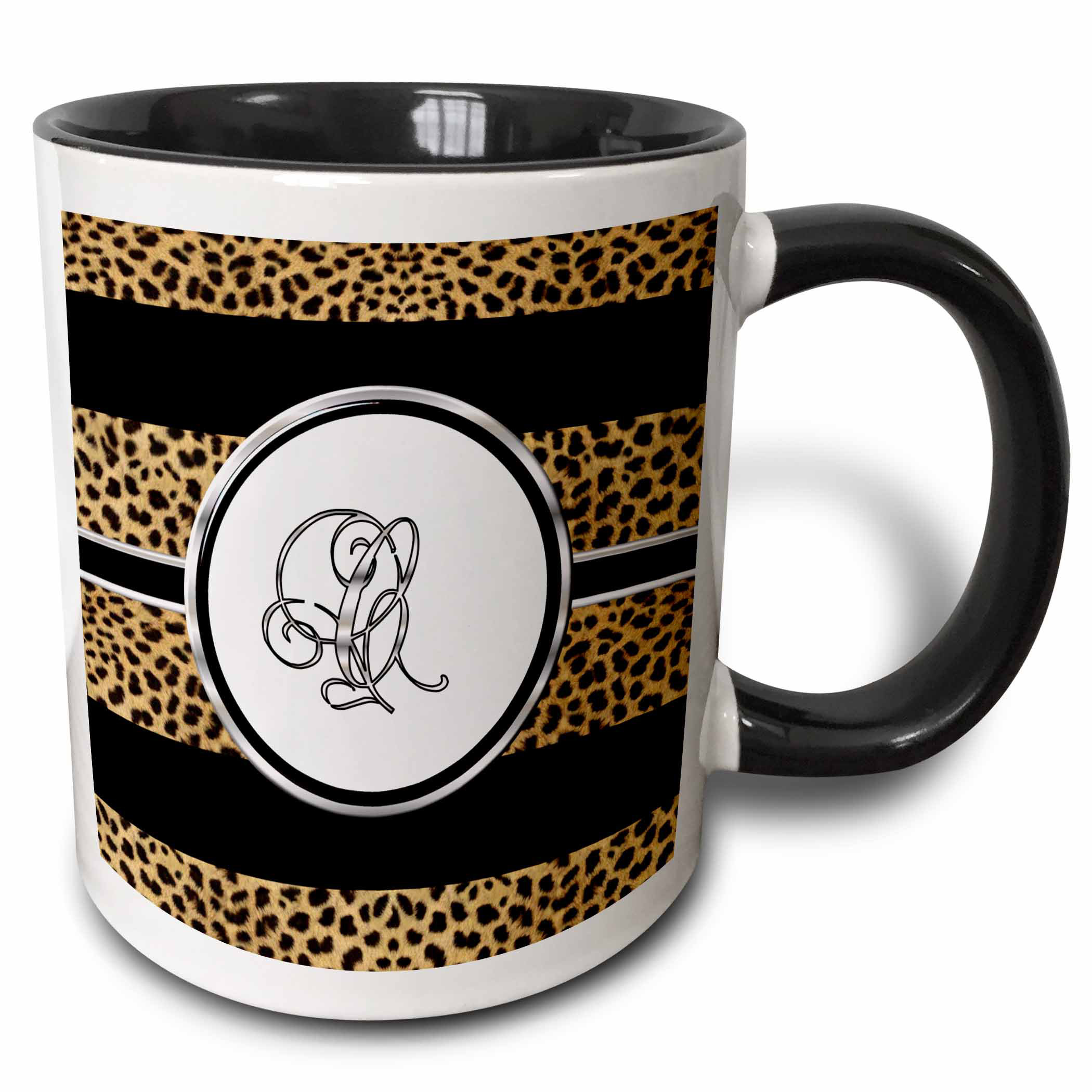 3drose Elegant Cheetah Animal Print Monogram Letter Coffee Mug Wayfair