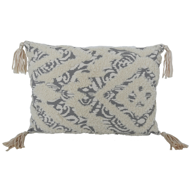 Bungalow Rose Rotan Cording Embroidery Cotton Lumbar Pillow Wayfair