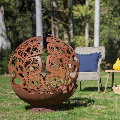 Coral Dome Steel Fire Pit Cedar Creek Sculptures Fuel Type Natural