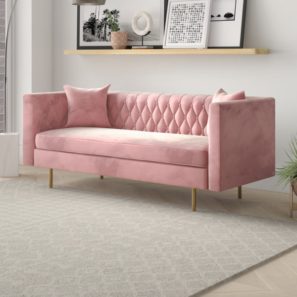 Modern Contemporary Blush Pink Velvet Sofa Allmodern