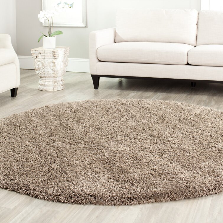 Thick Flecked Taupe RugsEasy Clean Living Room RugsShaggy Rugs For Bedroom 